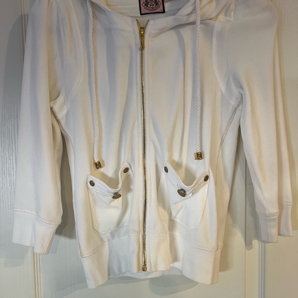 Juicy Couture White Zip-Up Hoodie